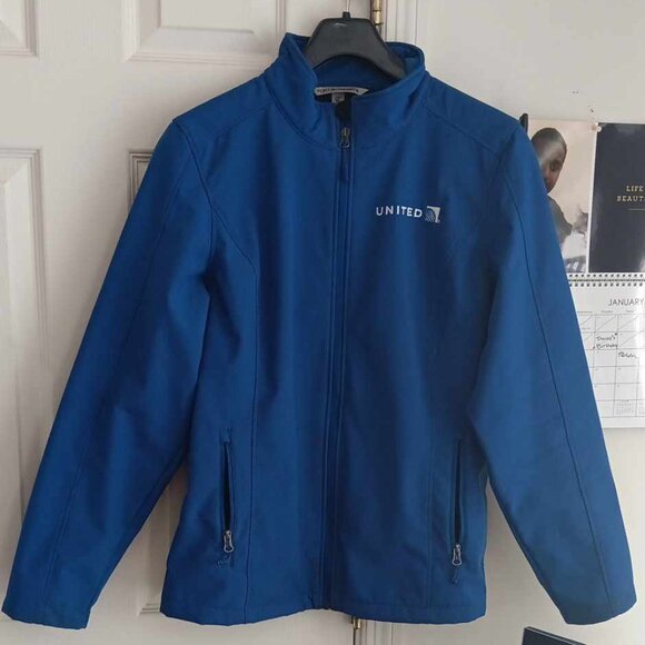 United Airlines Jacket Womens X-Large Zip Long Sleeve Employee Uniform Blue XL - Picture 1 of 8